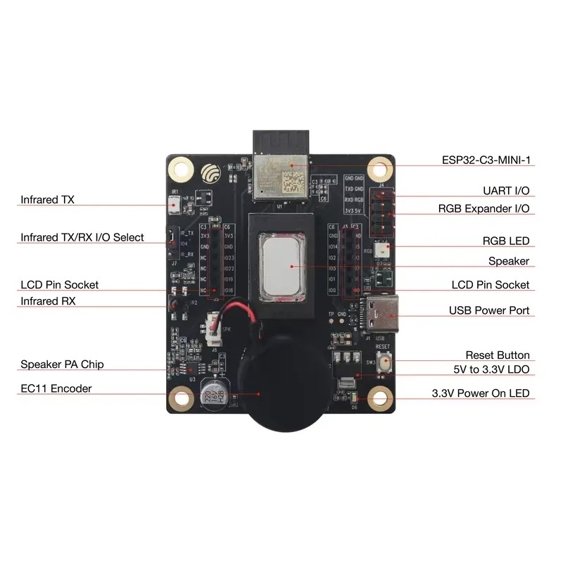Esp32 Development Board - لوحة تطوير ESP32-C3-LCDkit مع شاشة LCD