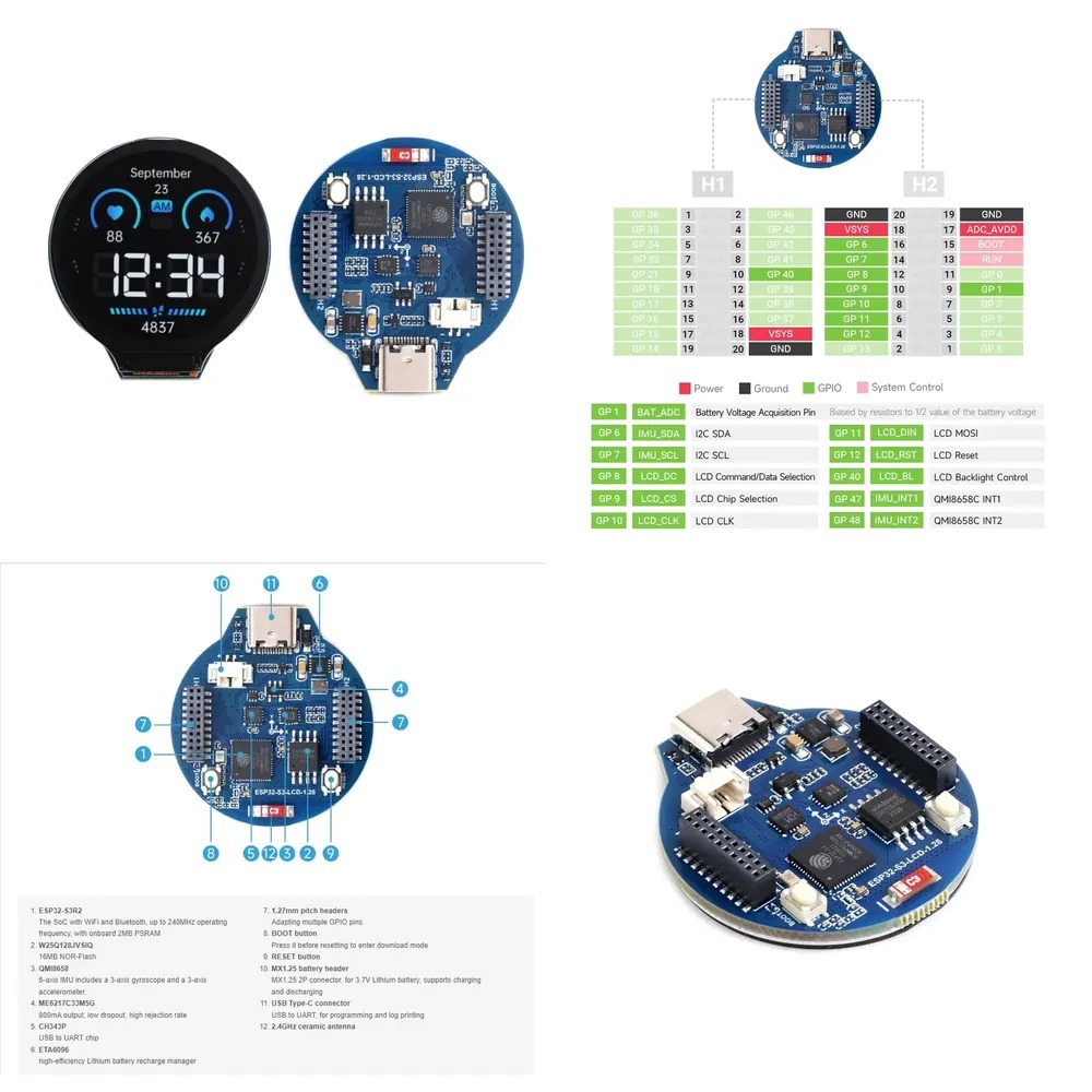 Esp32 Development Board - لوحة تطوير ESP32-S3 مع شاشة LCD
